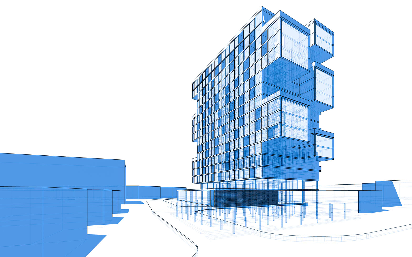 Architekt, skizze, gebäude,